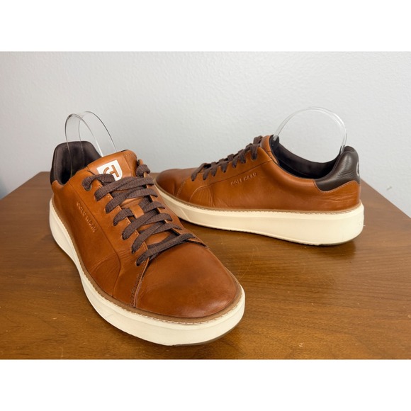 Cole Haan Grand Crosscourt Modern Sneakers Tan Brown Leather Mens 9.5